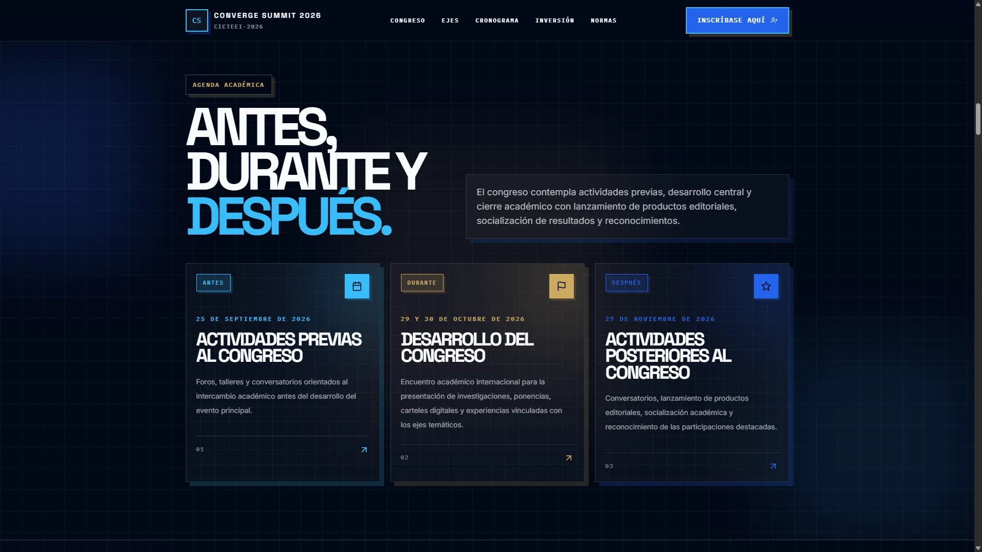 Ejes temáticos del Converge Summit 2026