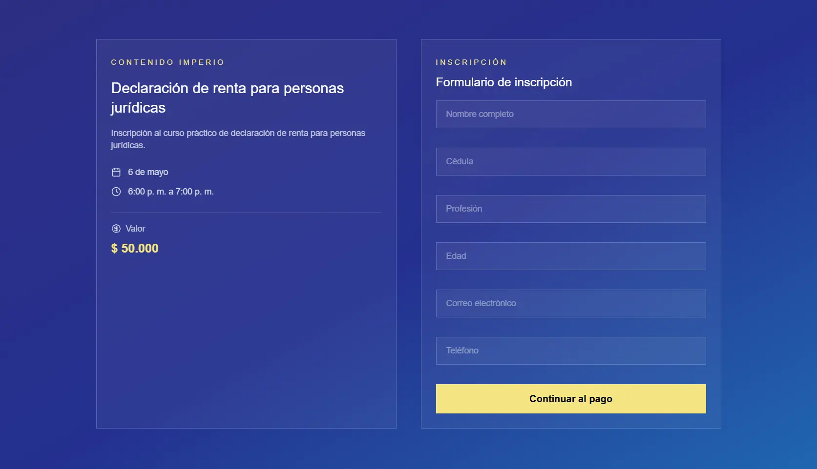 Página principal de ImperCursos