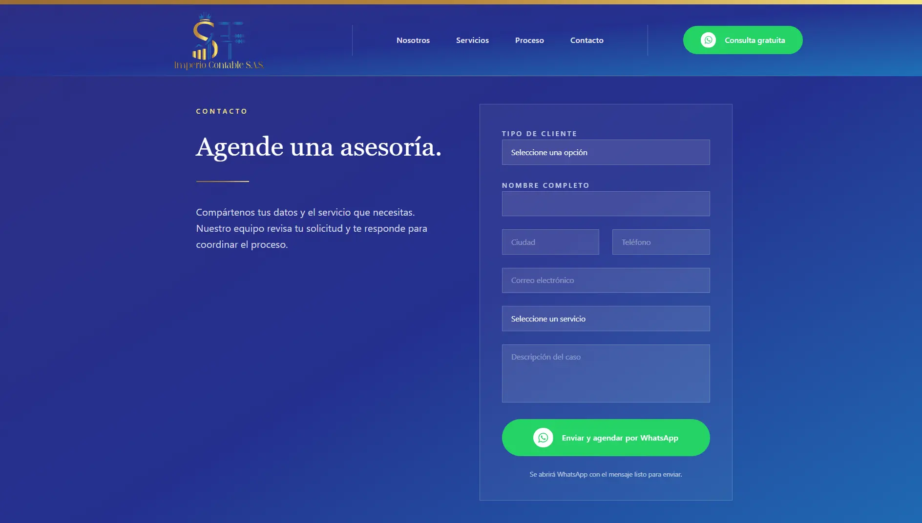 Sección de contacto 