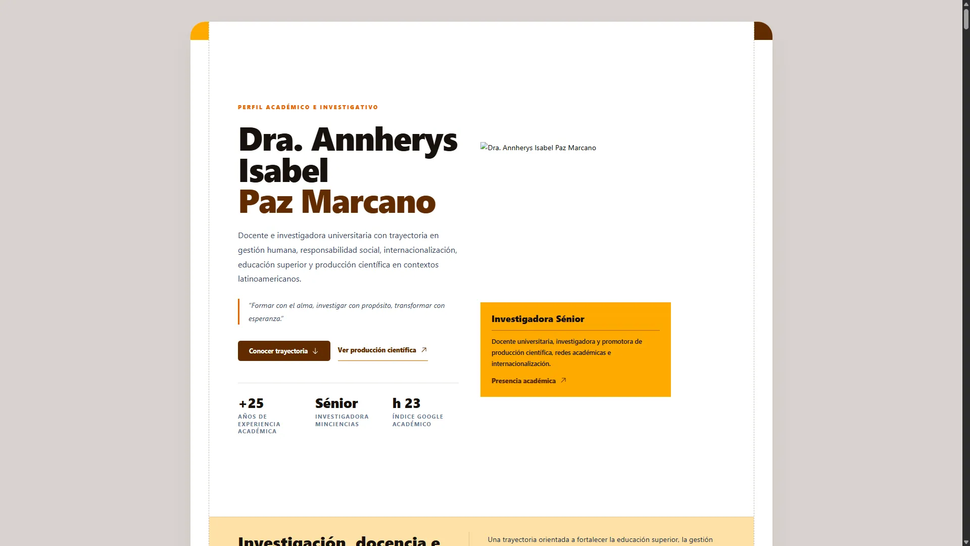 Inicio del portfolio académico