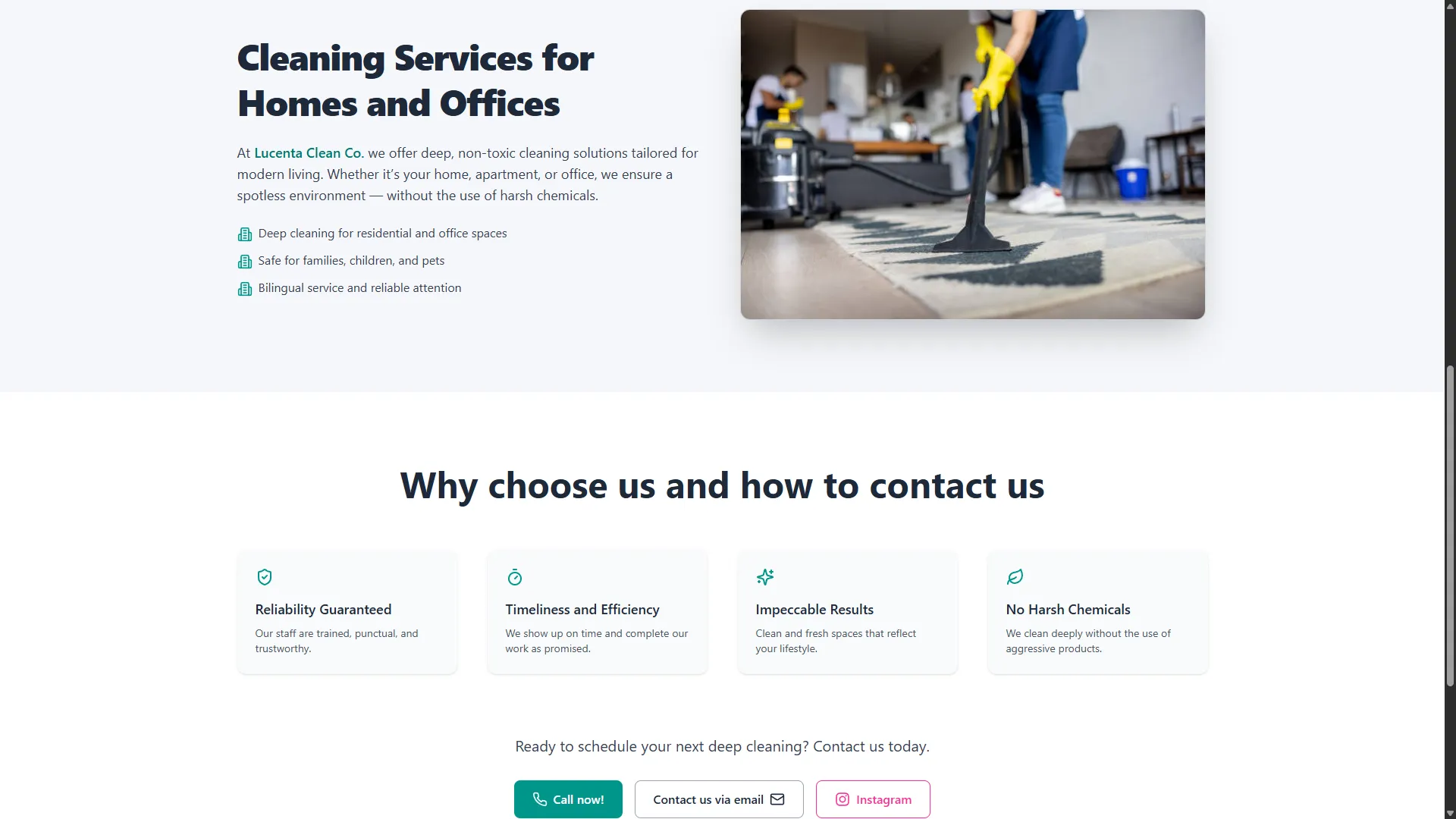 Servicios de Lucenta Clean Co