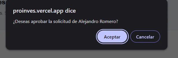 Sección de contenido de Proinves
