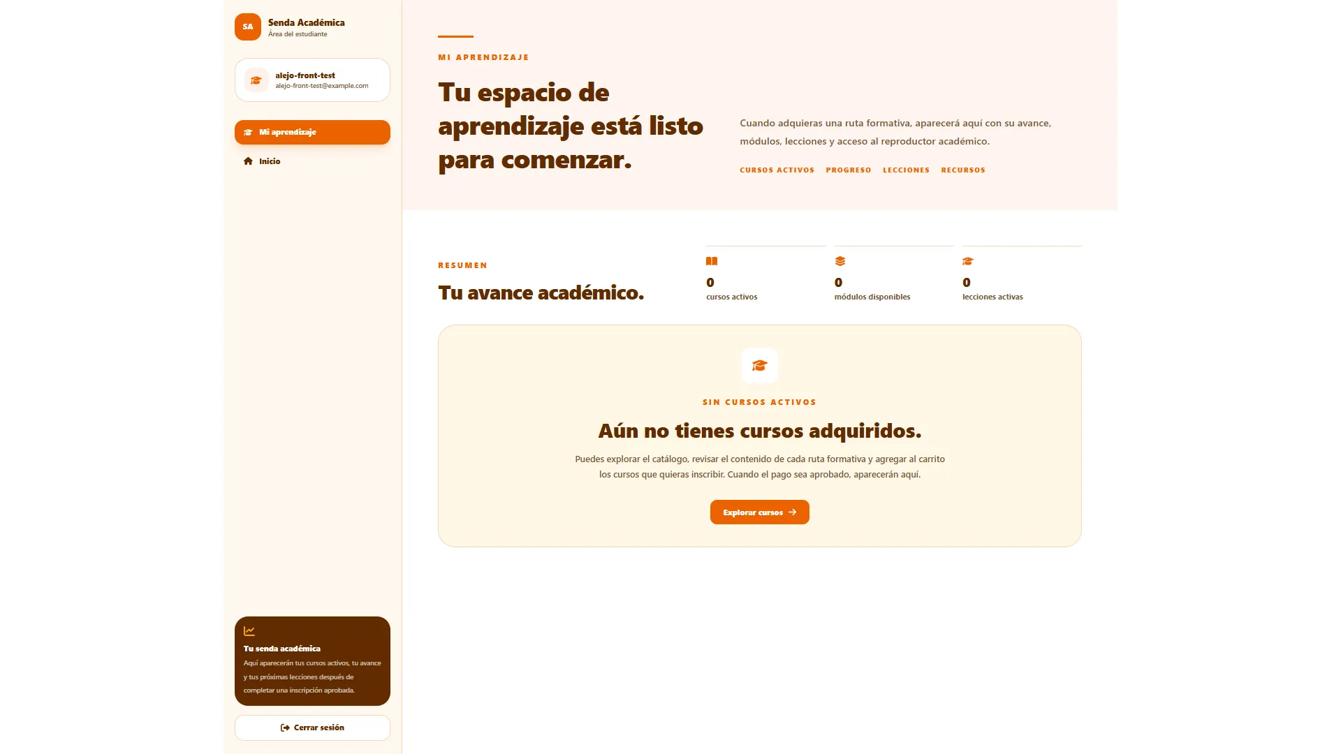 Detalle de curso de Senda Académica