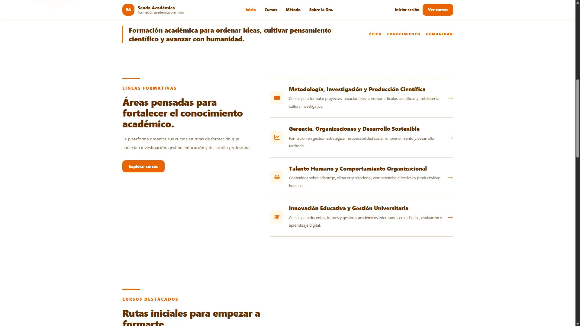 Detalle de curso de Senda Académica