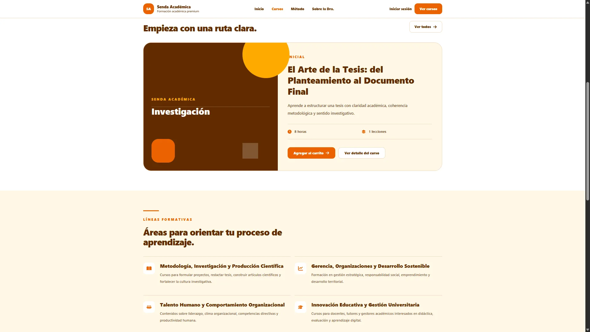 Catálogo de cursos de Senda Académica