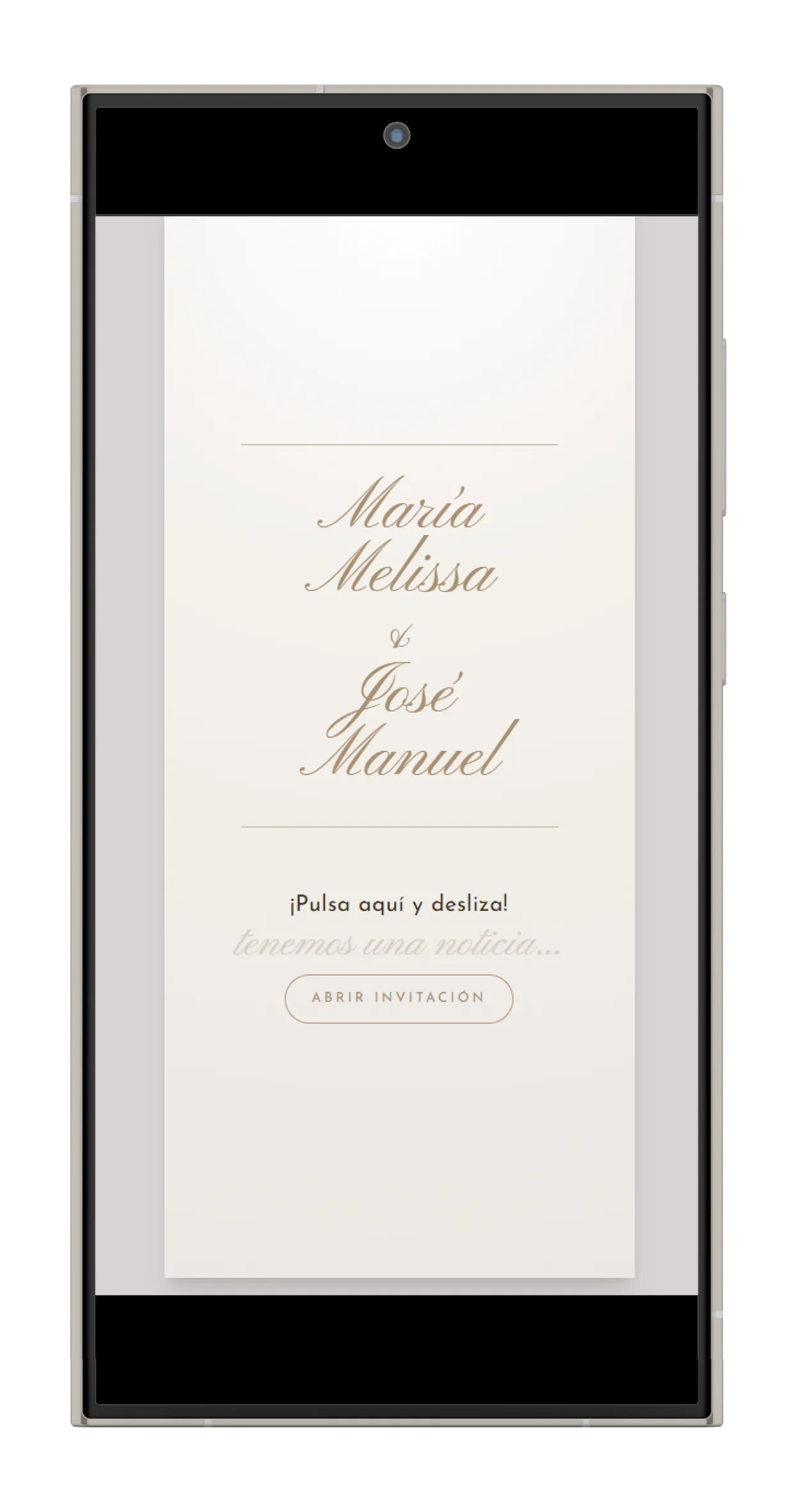 Inicio de la invitación digital